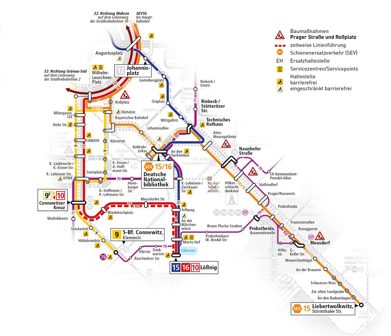 Karte: Änderungen im Linienverkehr Linien 15, SEV, 70, 79, N8 vom 14. April bis zum 16. Mai 2025 Karte: Änderungen im Linienverkehr Linien 15, SEV, 70, 79, N8 vom 14. April bis zum 16. Mai 2025