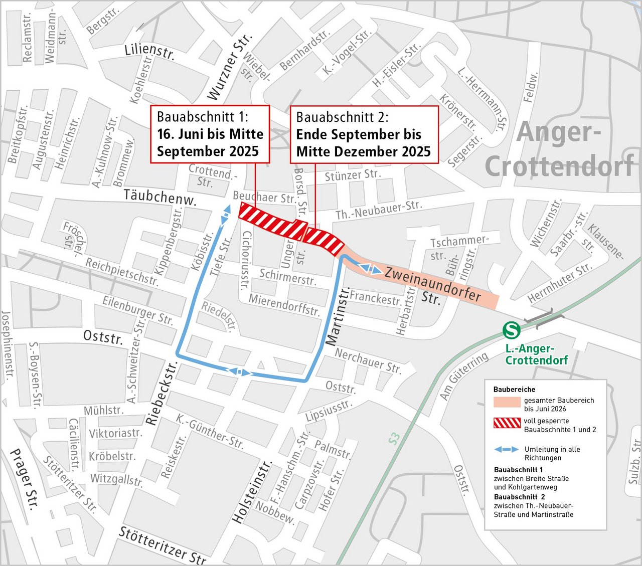 Änderungen im Straßenverkehr vom 16. Juni bis Mitte November 2025