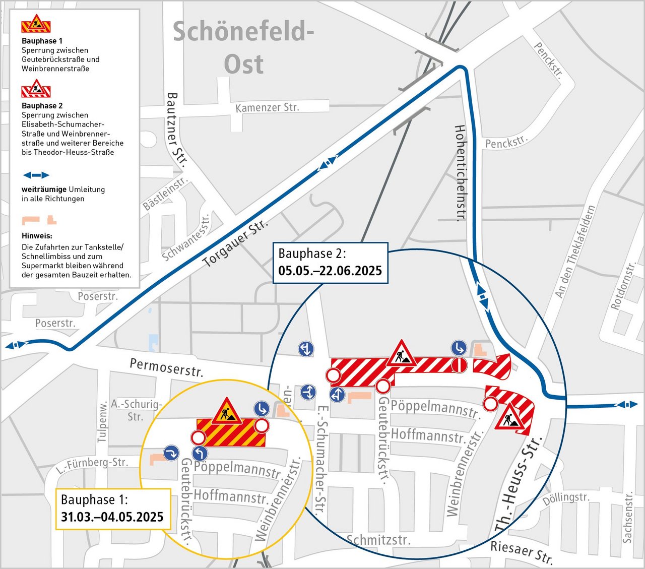 Allgemeine Verkehrsführung vom 31. März bis 22. Juni 2025 