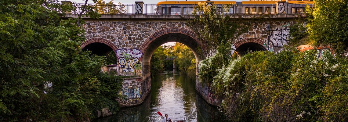 Kanufahrt auf Leipziger Kanälen 