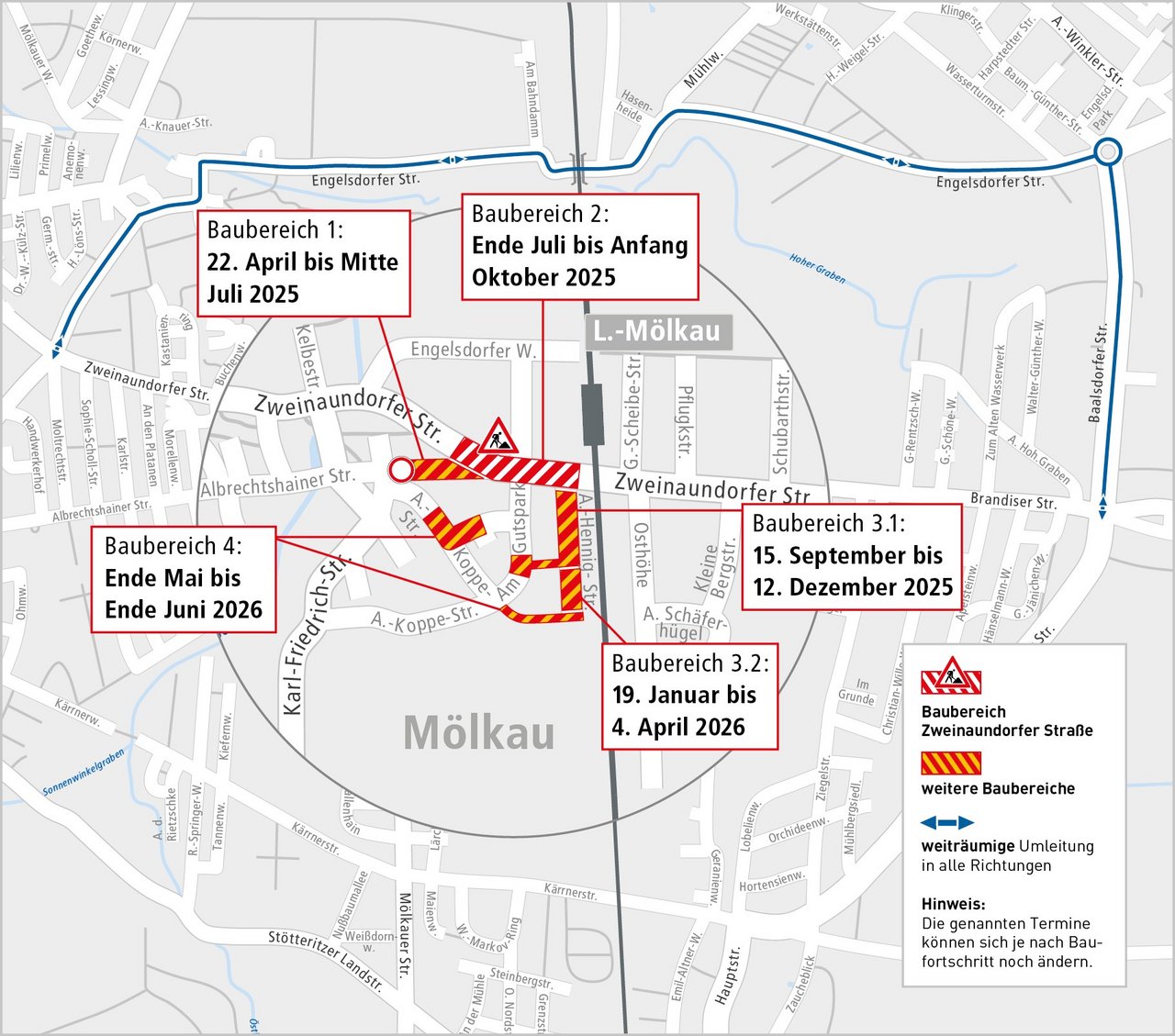  Änderungen im Straßenverkehr vom 22. April 2025 bis Ende Juni 2026