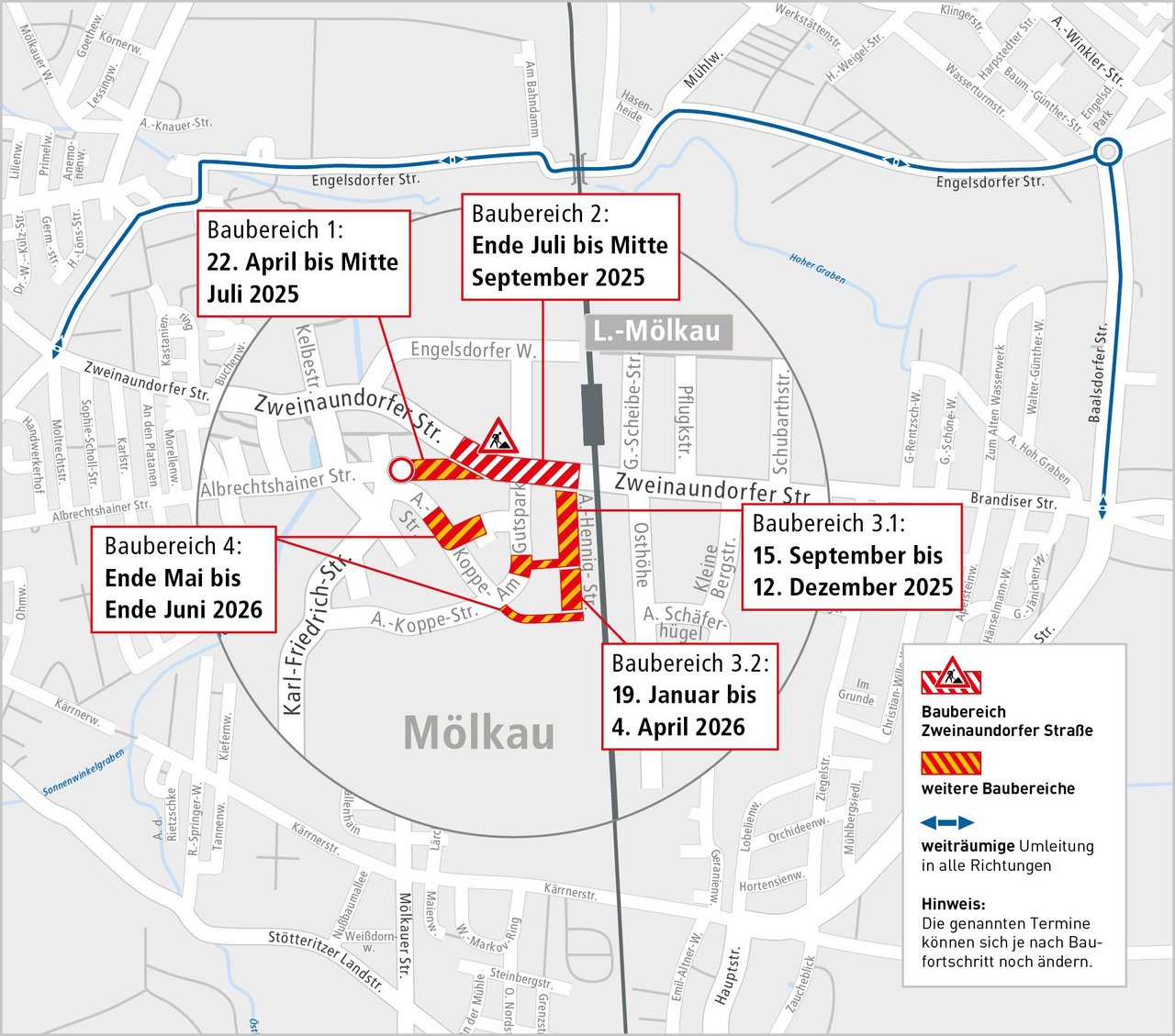  Änderungen im Straßenverkehr vom 22. April 2025 bis Ende Juni 2026