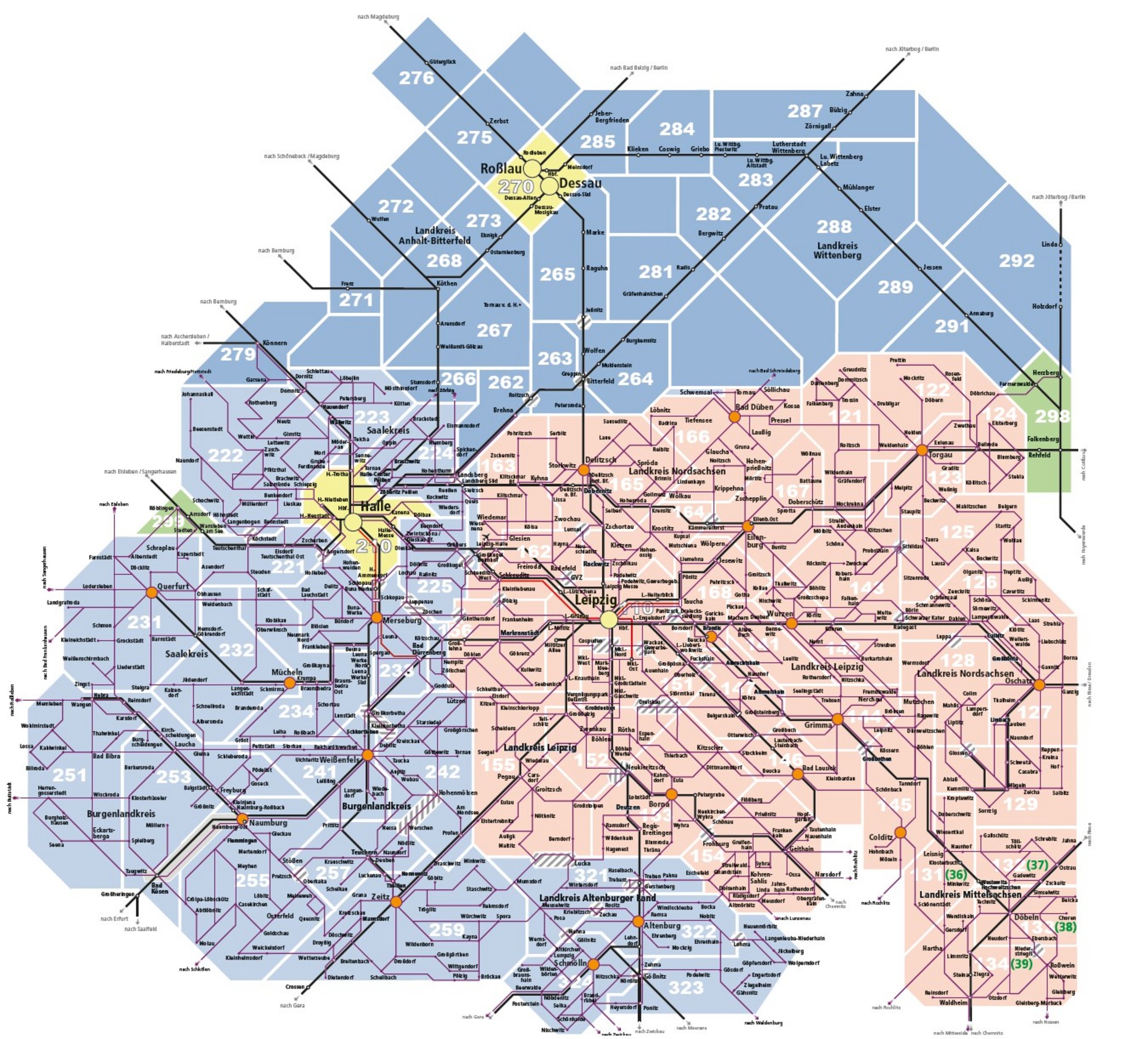 MDV Tarifzonen gültig ab August 2025