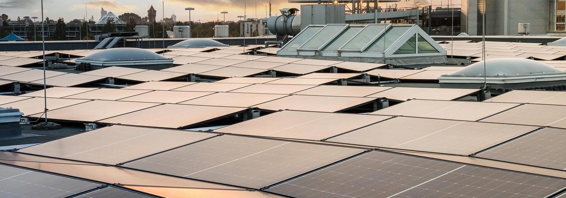 PV-Anlage auf dem Dach des Paunsdorf Centers