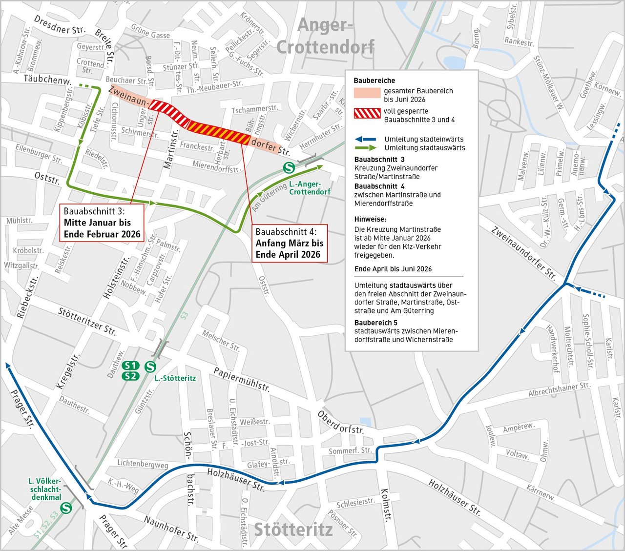 Änderungen im Straßenverkehr von Mitte November 2025 bis Ende Mai 2026