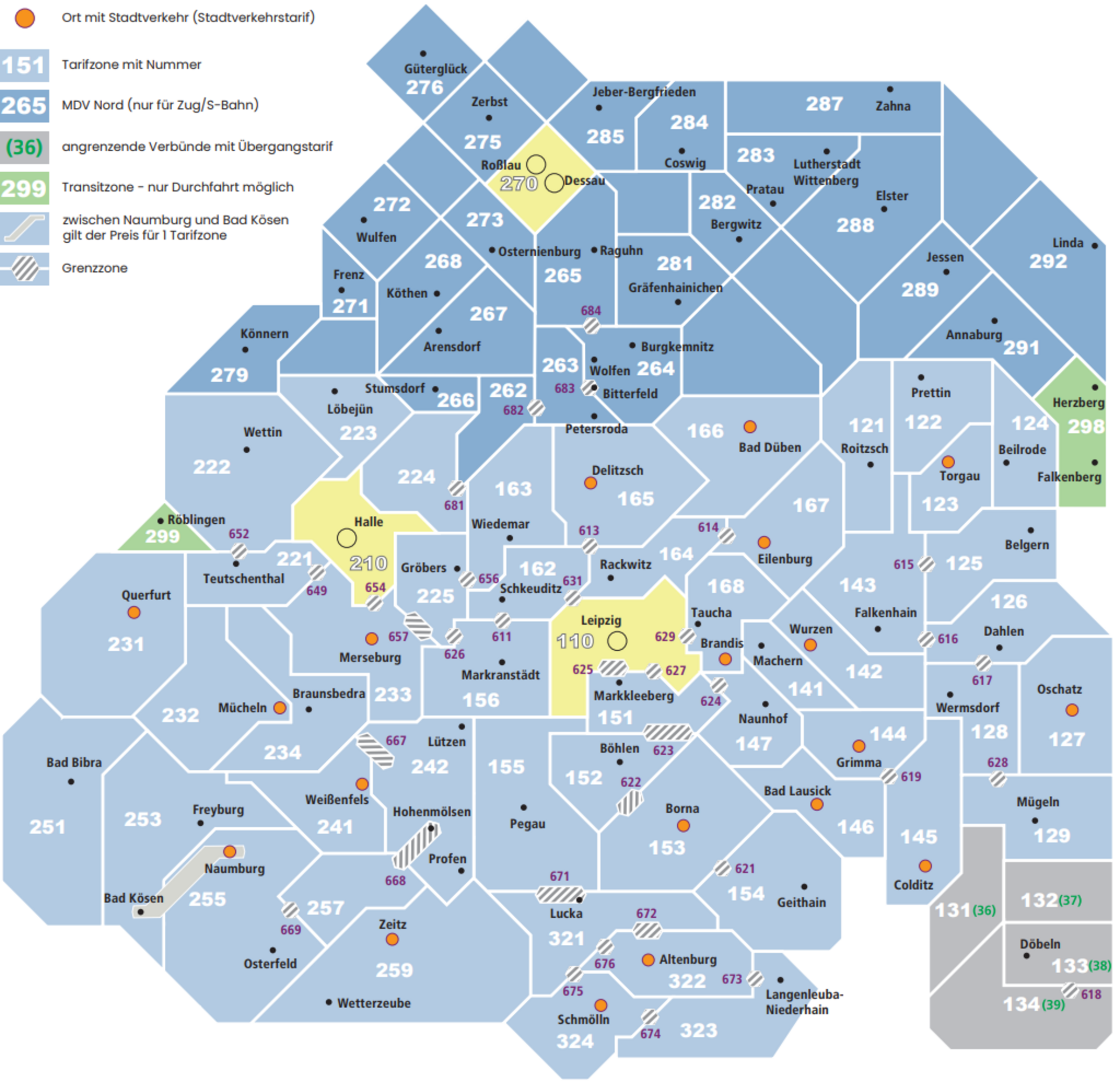 MDV Tarifzonenplan