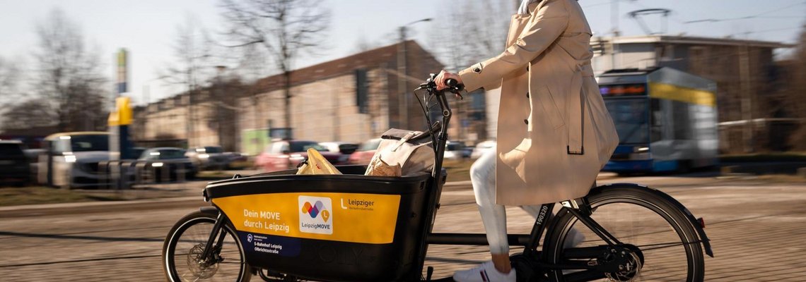 Lastenfahrrad zum Ausleihen von LeipzigMOVE
