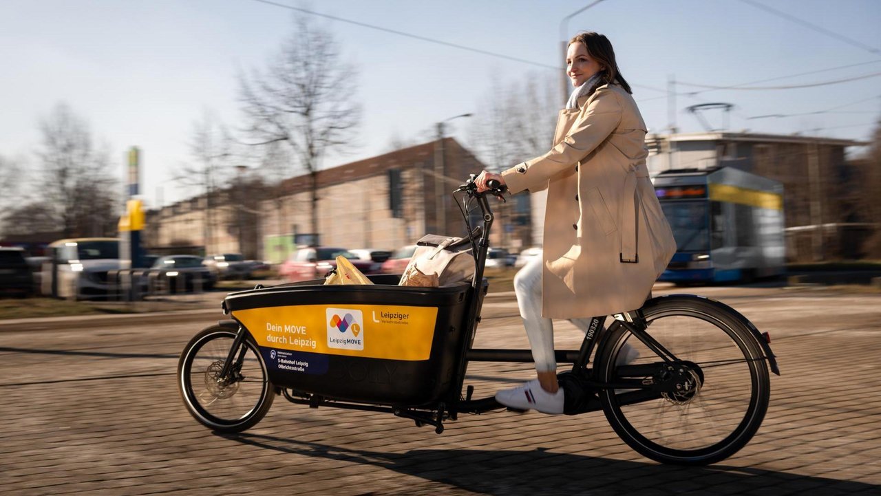 Lastenfahrrad zum Ausleihen von LeipzigMOVE