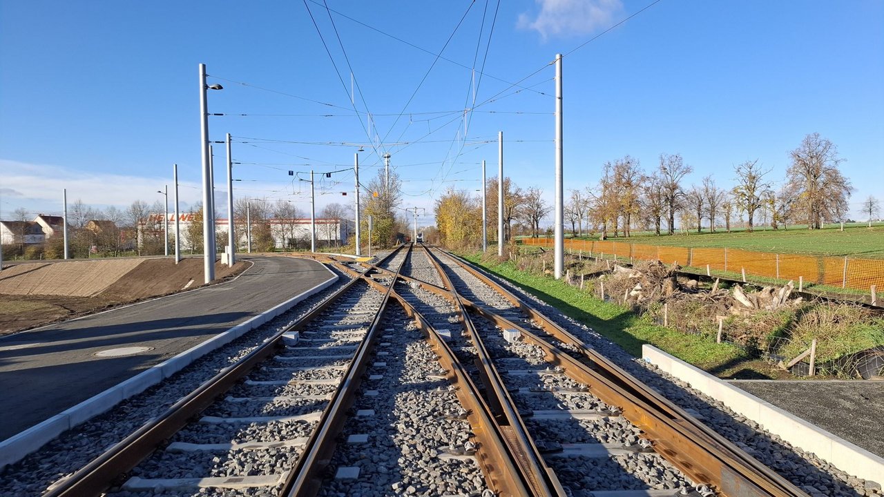 Fertige Weiche an der Gleisschleife Hänichen