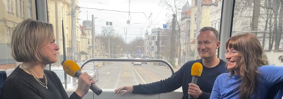 Mareike und Sebastian von nextbike im Gespräch mit Julia Menger